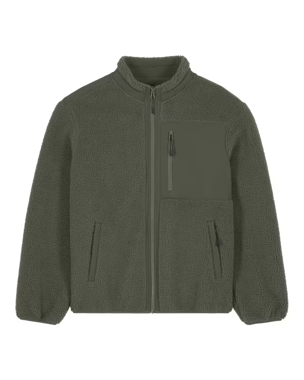 green polar fleece jacket