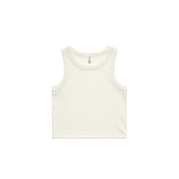 Wo's Organic Rib Crop Tank - Ecru
