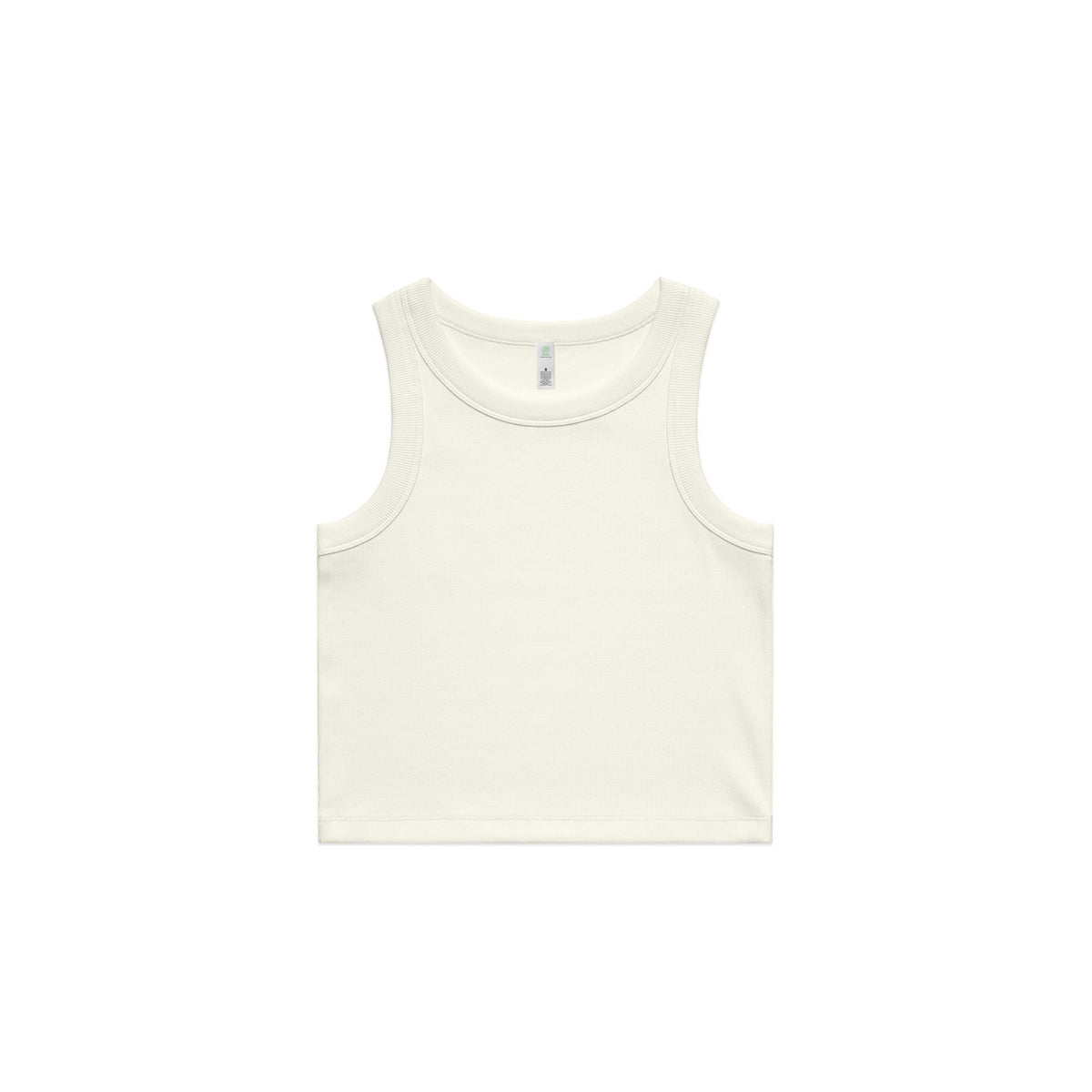 Wo's Organic Rib Crop Tank - Ecru