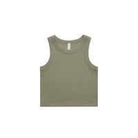 Wo's Organic Rib Crop Tank - Eucalyptus