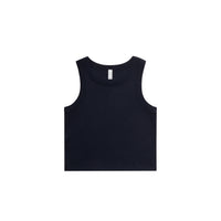 Wo's Organic Rib Crop Tank - Navy