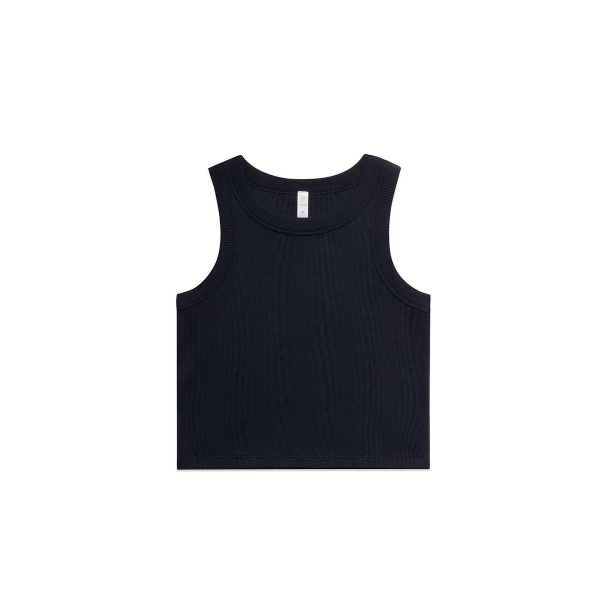 Wo's Organic Rib Crop Tank - Navy