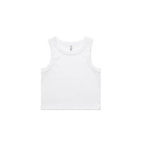 Wo's Organic Rib Crop Tank - White