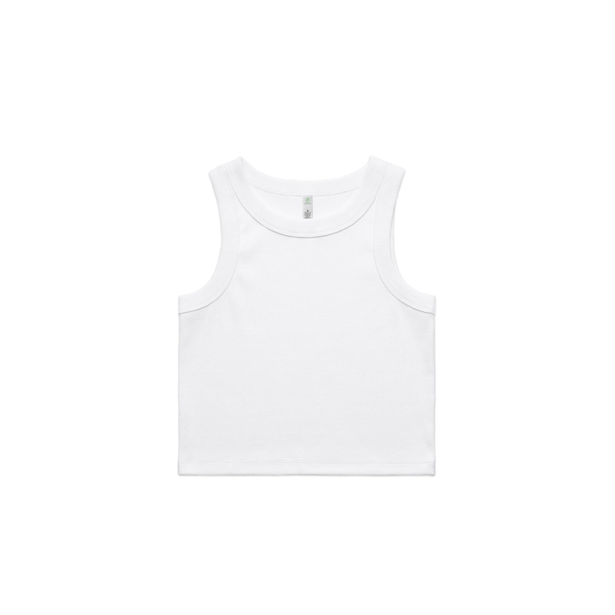 Wo's Organic Rib Crop Tank - White