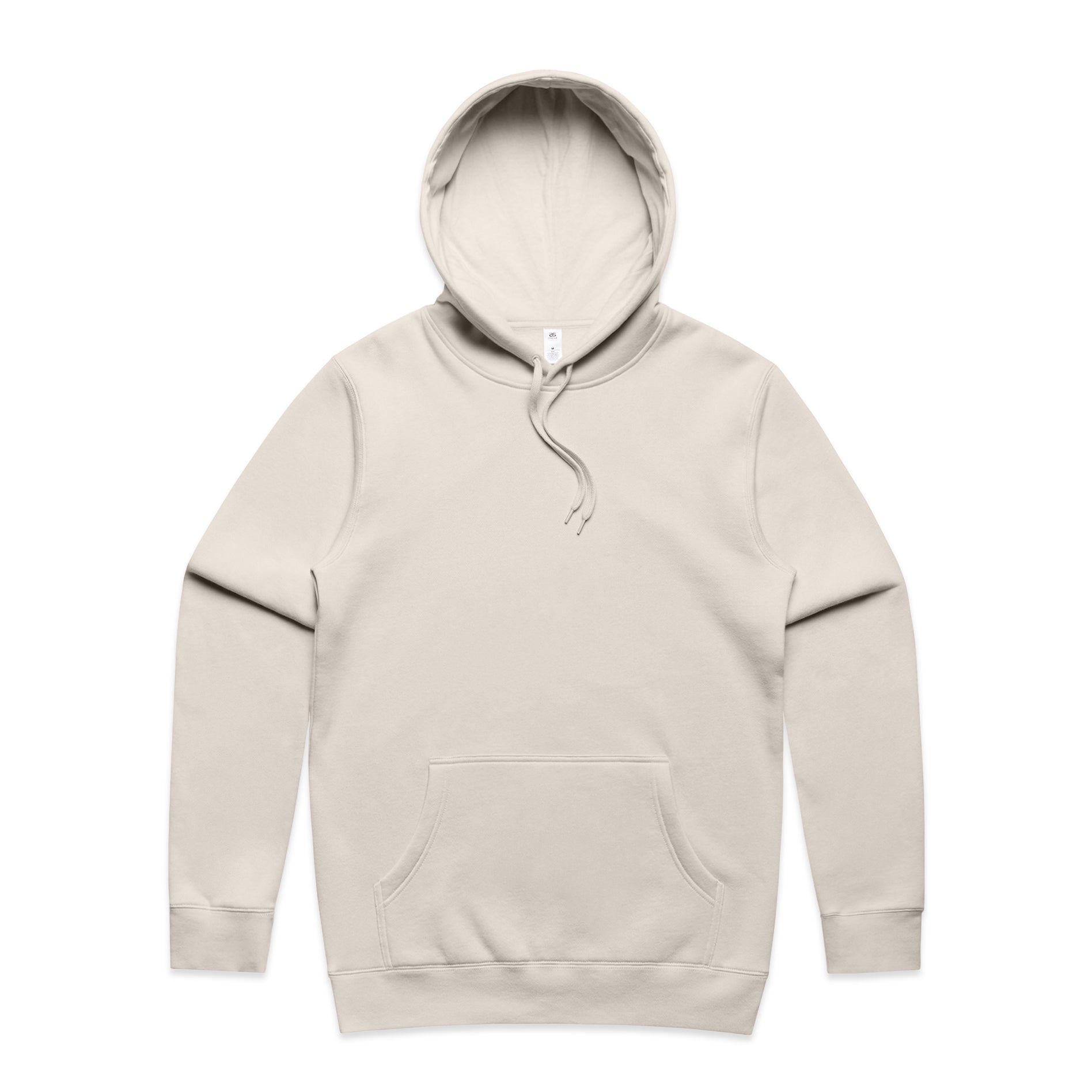 Ecru hoodie on a white background. AS Colour Stencil hood 5102