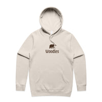 Custom ecru hoodie on a white background. AS Colour Stencil hood 5102 Sweatshirt custom merch nz