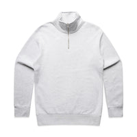 Stencil Half Zip Crew - White marle