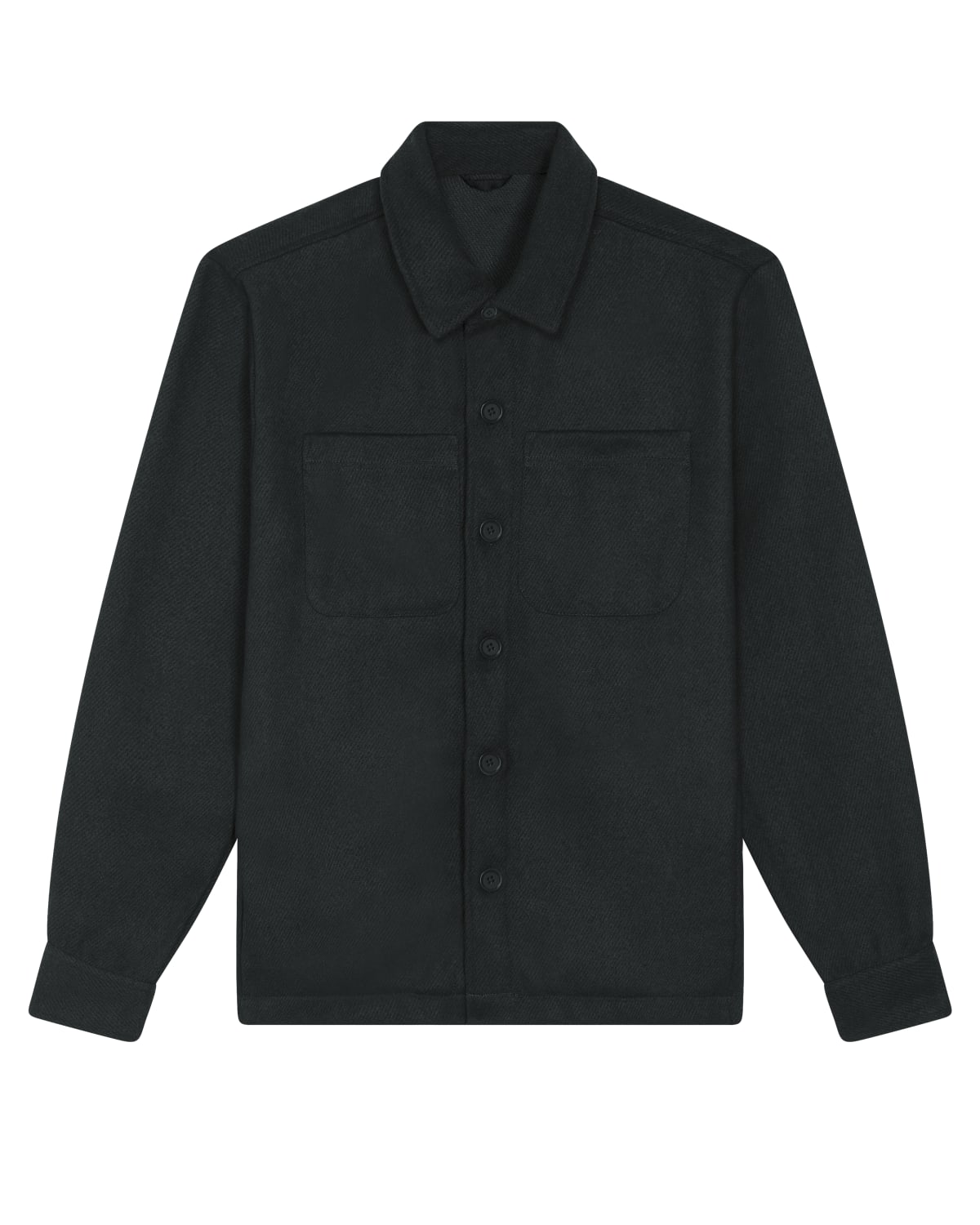 Black shirt with collar on a white background