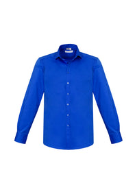Mens Monaco Long Sleeve Shirt - Electric Blue
