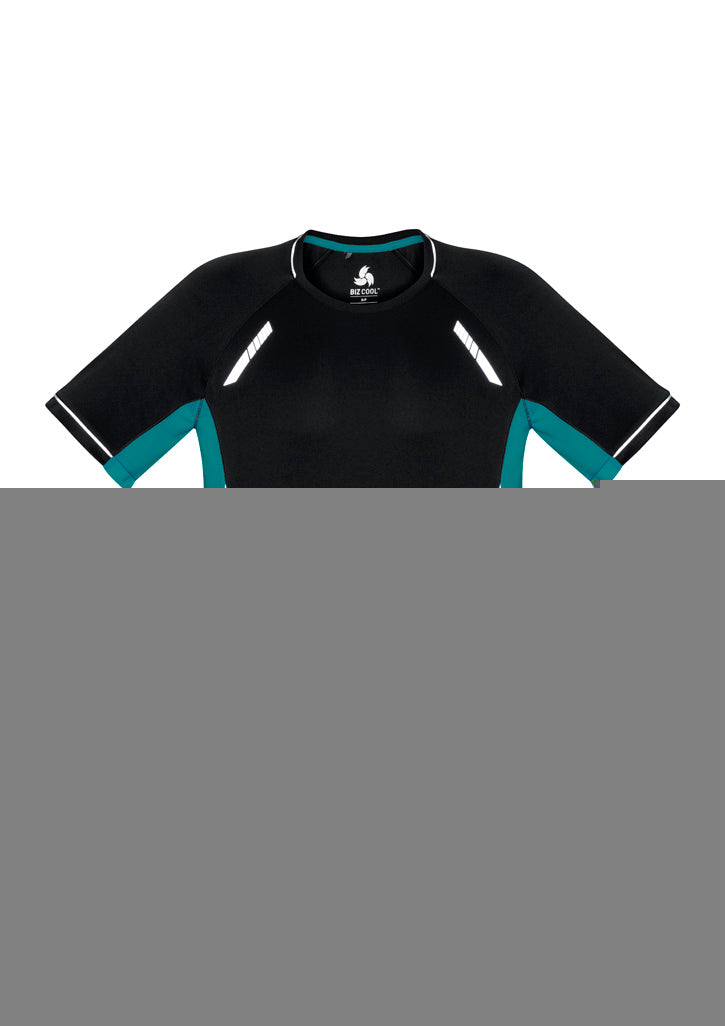 Mens Renegade Short Sleeve Tee - Black/Teal/Silver