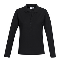 Biz Collection Womens Crew Long Sleeve Polo