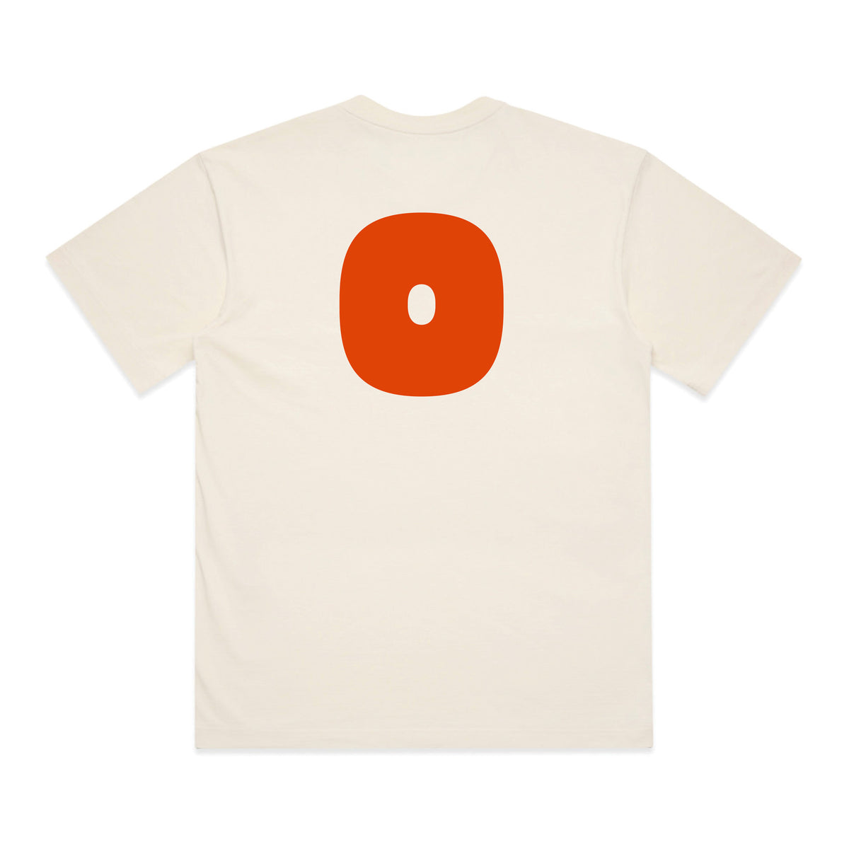Ecru tee with orange back screen print