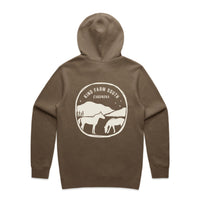 Custom walnut hoodie back print on a white background