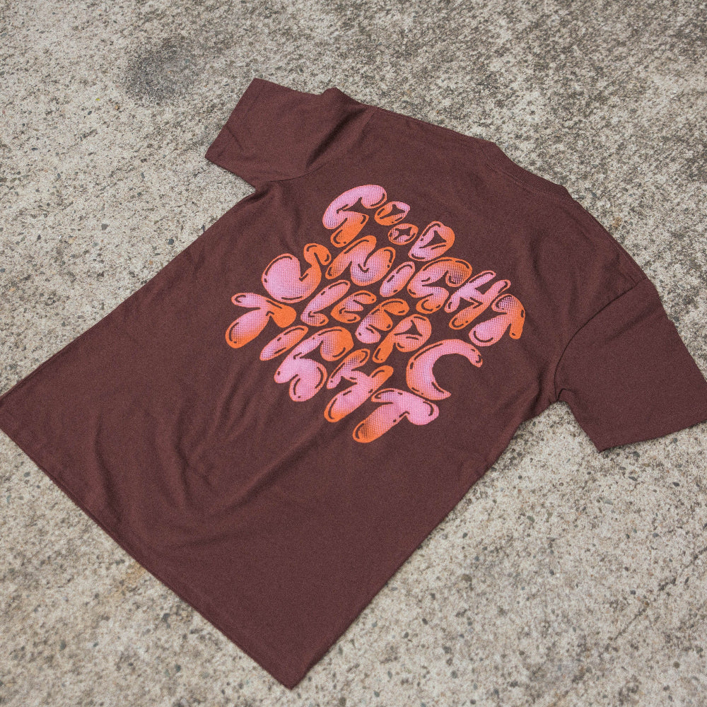 Briar Lomas | Good Morning Good Night Tee - Custom Clothing | T Shirt Printing | Embroidery | Screen Printing | Print Room NZ