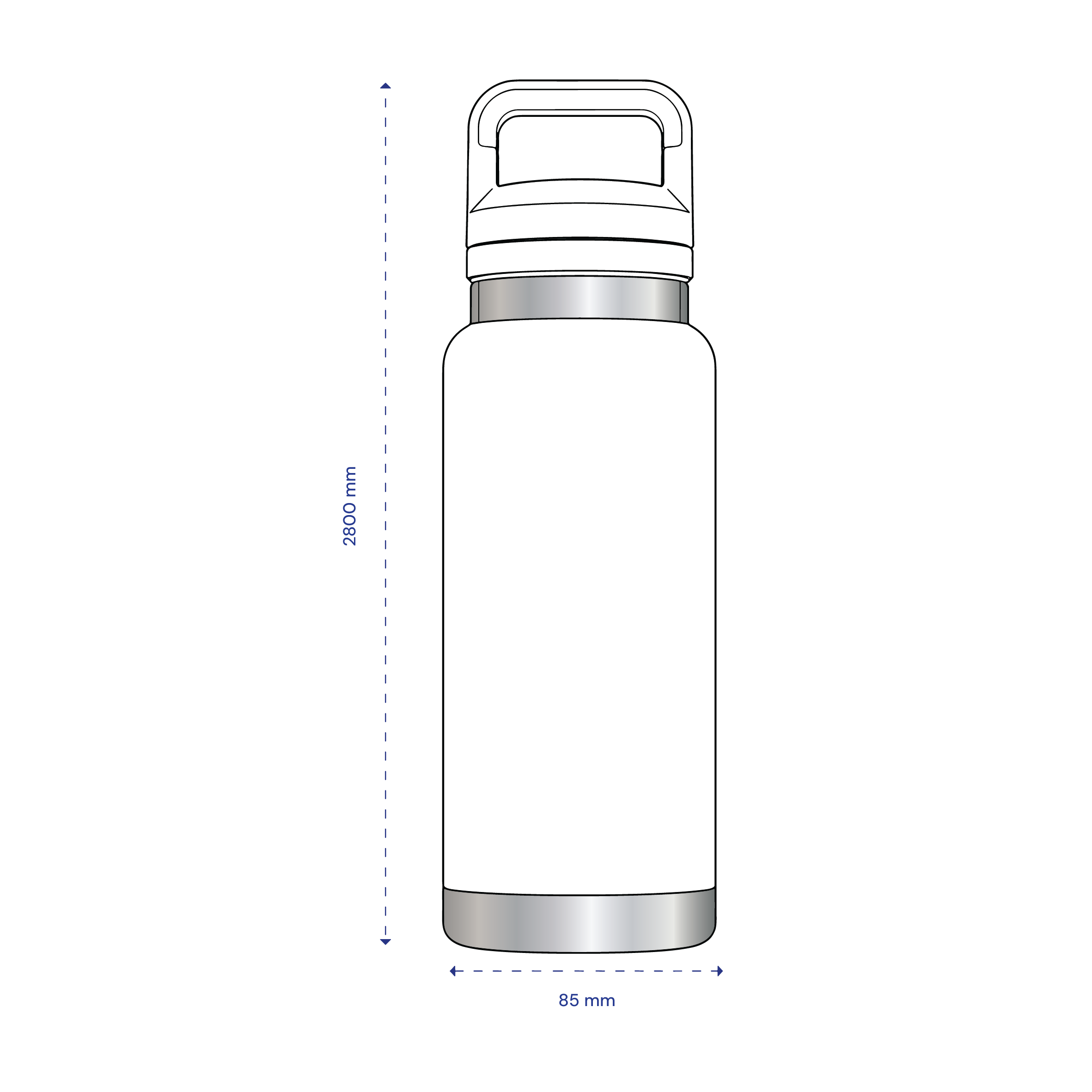 Claremont Bottle 750ml - Custom Clothing | T Shirt Printing | Embroidery | Screen Printing | Print Room NZ