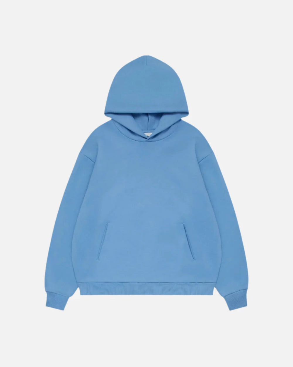 Blue hoodie on a light blue background