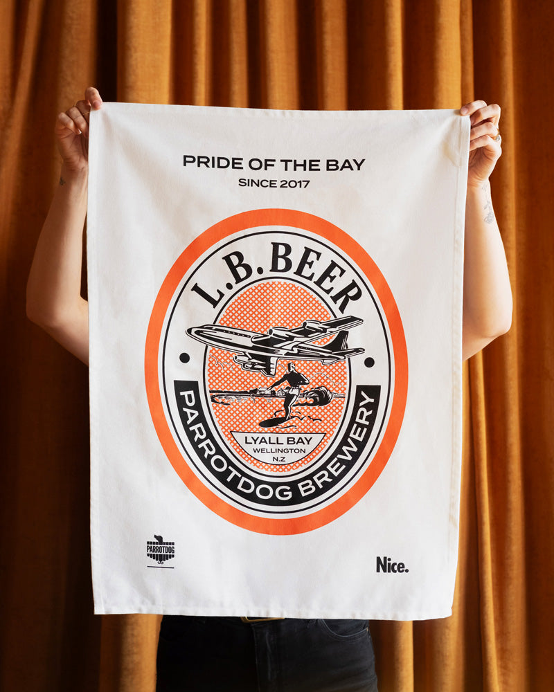 Tea towel with screen print