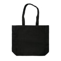 Black tote bag on a white background