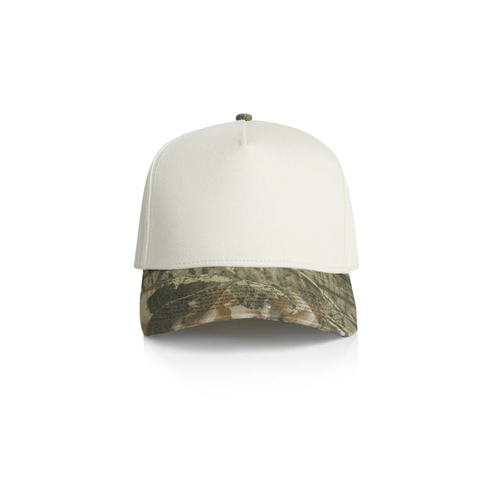 AS Colour Frame Two-Tone Camo Cap 1165C Headwear custom merch nz
