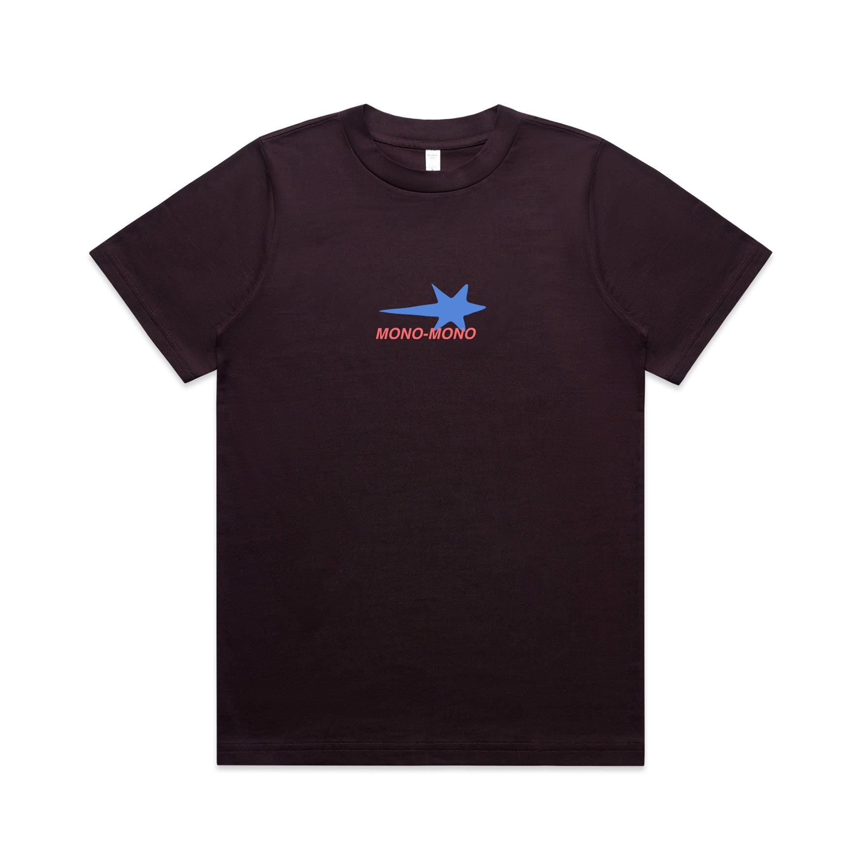 Printed plum coloured AS Colour heavy tee for women