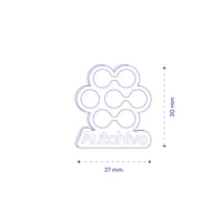 Blue wireframe drawing of a pin design