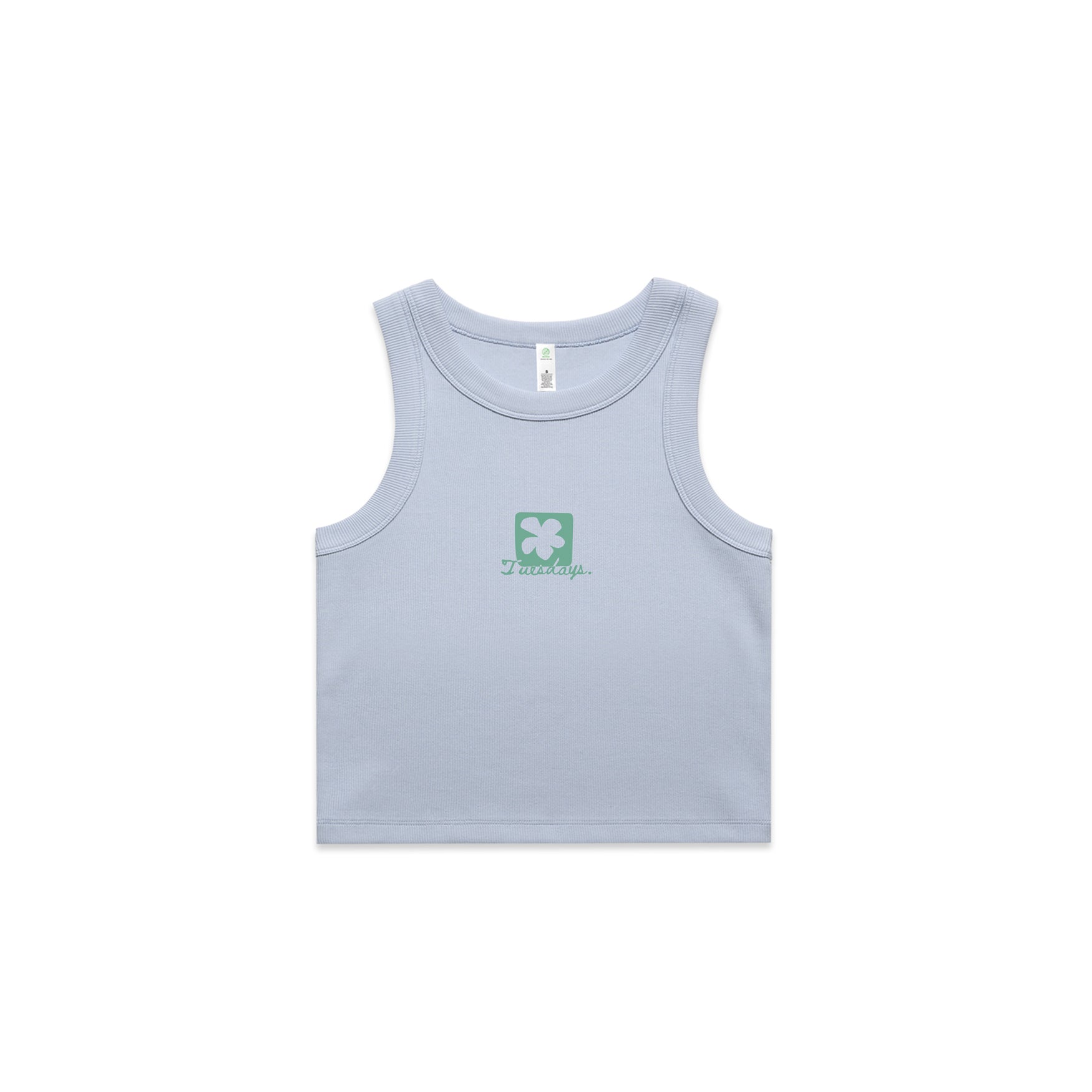 AS Colour Wo's Organic Rib Crop Tank 4064G Singlet custom merch nz