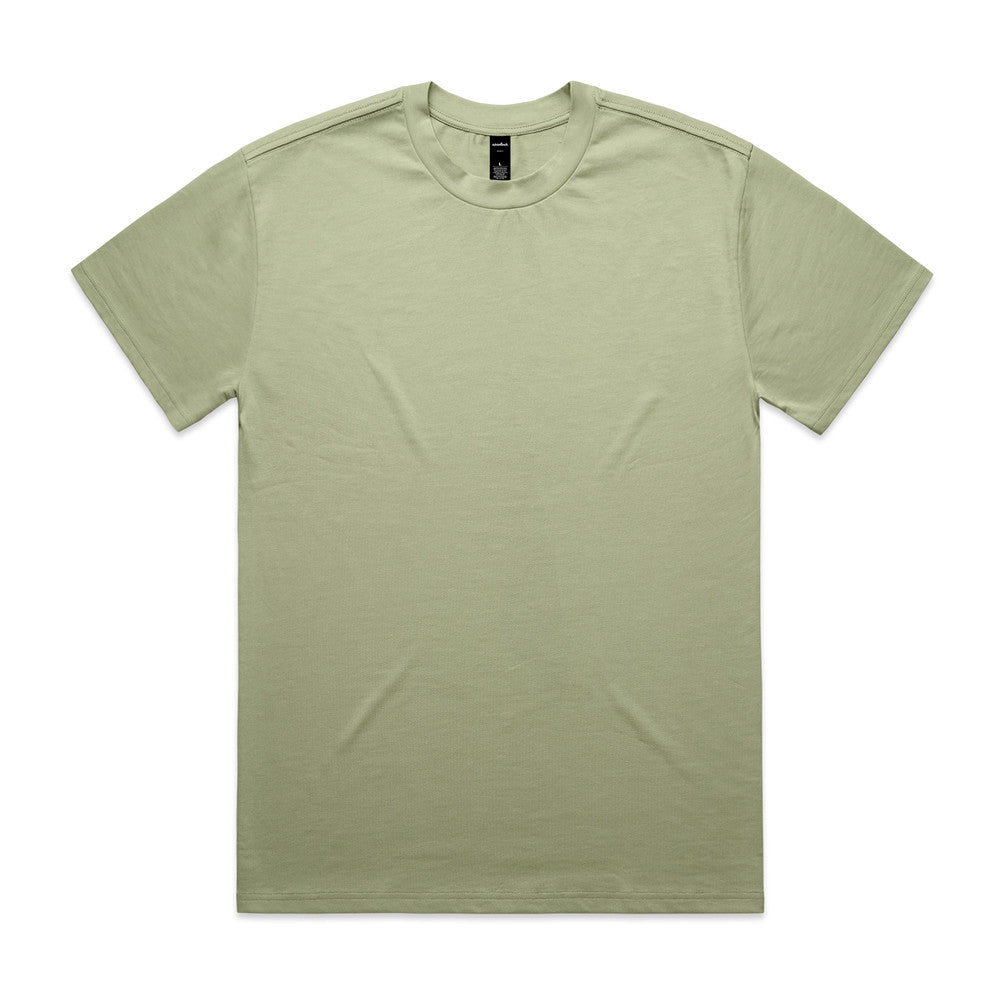 Olive coloured tee on a white background